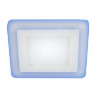 LED 4-9 BL Точечные светильники ЭРА светодиодный квадратный c cиней подсветкой LED 9W  540LM 220V 40
