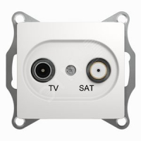 GLOSSA Розетка телевизионная TV-SAT одиночная в рамку 1дБ белая