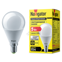 Лампа светодиодная LED 5вт E14 белая шар