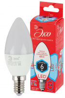 Лампа светодиодная ECO LED B35-6W-840-E14 (диод, свеча, 6Вт, нейтр, E14 (10/100/3500) ЭРА