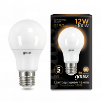 Лампа светодиодная LED 12вт 230в А60 Е27 теплый