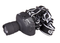Фонарь светодиодный, налобный ФАZА H2-L1WZ-3AAA-bk (1W LED, zoom) черн.