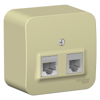 Розетка открытой установки BLANCA двойная, компьютерная RJ45, кат.5E + телефонная RJ11, с изолирующе