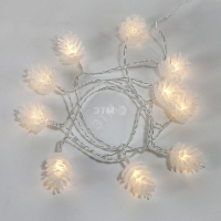 Гирлянда светодиодная Шишки 1.5 м, 10 LED, прозрачный ПВХ, цвет свечения теплый белый, 2 х АА (батар