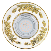 DLS-A105 GU5.3 CHROME/WHITE+GOLD Светильник декоративный встраиваемый, серия Arno. Без лампы, цоколь