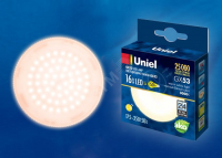 LED-GX53-16W/WW/GX53/FR PLZ01WH Лампа светодиодная, матовая. Теплый белый свет (3000K). Картон. ТМ U