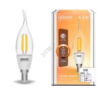Лампа светодиодная LED 4,5Вт E14 CF35 Filament Smart Home DIM Gauss