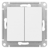 Переключатель двухклавишный ATLASDESIGN схема 6 10АХ механизм белый