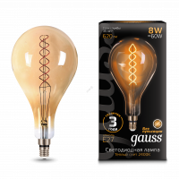 Лампа светодиодная LED 8Вт E27 2400К 620Лм Vintage Filament Flexible A160 E27 160*300mm Golden Gauss