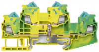 TWO-TIER PE TERMINAL WITH QUICK CONNECTION, SECTION: 0.25-1.5 MM2, WIDTH:5.2 MM, COLOR: GREEN-YEL