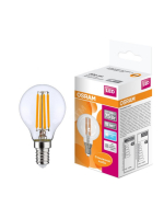 Лампа светодиодная LED 6Вт E14 CLP75 белый, Filament прозр.шар OSRAM