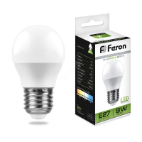 Лампа светодиодная LED 9вт Е27 белый матовый шар
