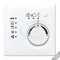 KNX-регулятор с шинным сопряжением с ручкой для установки температуры  светло-серый