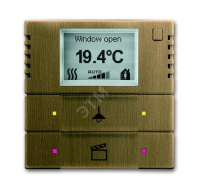 Терморегулятор KNX с дисплеем и сенсором, 2/4-клавишный, Династия, латунь античная 6128/28-840-500