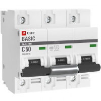 Автоматический выключатель 3P  50А (C) 10kA ВА    47-100 EKF Basic