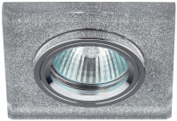 Светильник декор стекло квадрат MR16,12V/220V, 50W, хром/серебряный блеск DK8 CH/SHSL  ЭРА