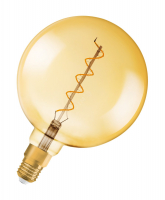 Лампа светодиодная LED 5W E27 Vintage 1906 CL GLOBE200,филамент,GOLD,теплый Osram