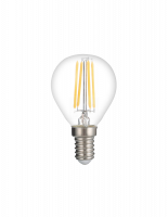 Лампа сетодиодная декоративная LED 8w E14 3000K шар прозрачный филамент 230/50 Jazzway