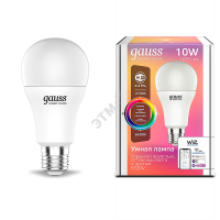 Лампа светодиодная LED 10Вт 2700-6500K E27 A60 Smart Home RGBW Gauss