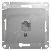 GLOSSA Розетка компьютерная RJ45 категория 5е в рамку алюминий