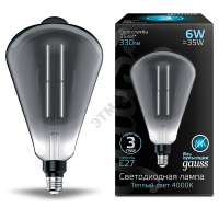 Лампа светодиодная LED-6W E27 164*297mm Gray 330lm 4000K Vintage Filament Straight ST164 Gauss