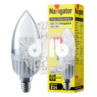 Лампа светодиодная LED 7вт Е14 белый прозрачная свеча