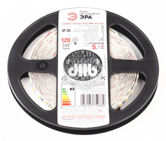 Светодиодная лента LS2835-120LED-IP20-WW-eco-5m 12В ЭРА