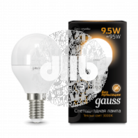 Лампа светодиодная LED 9.5Вт E14 шар, теплый Gauss