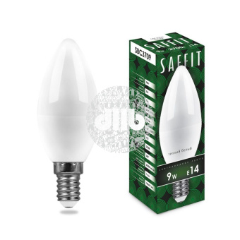 Лампа светодиодная LED 9вт Е14 теплый матовая свеча