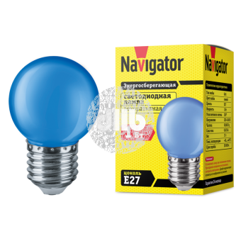Лампа светодиодная LED 1вт Е27 синий шар