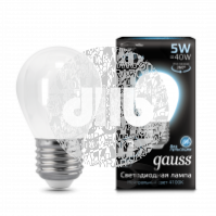Лампа светодиодная LED 5Вт 230в,E27 Filament OPAL белый,шар Gauss