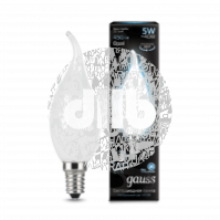 Лампа светодиодная LED 5Вт 230в,E14 Filament OPAL белый,свеча на ветру Gauss