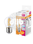 Лампа светодиодная LED 5Вт E27 CLP60 белый, Filament прозр.шар OSRAM