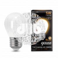 Лампа светодиодная LED 5Вт 230в,E27 Filament OPAL теплый,шар Gauss