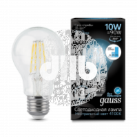 Лампа светодиодная LED 10Вт E27 4100К Filament A60 step dimmable Gauss