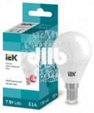 Лампа светодиодная LED 7вт E14 белый матовый шар ECO