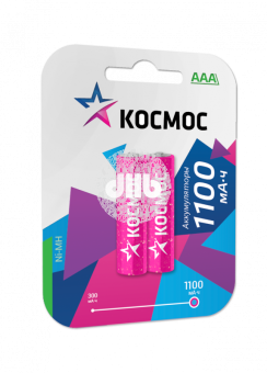Аккумулятор R03 (AAA) Ni-Mh 1100MAh BL2 Космос
