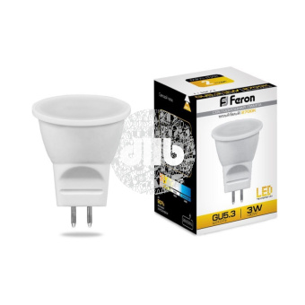 Лампа светодиодная LED 3вт 230в G5.3 MR11 теплый