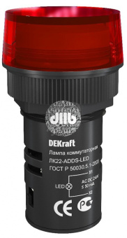 Лампа ADDS 22мм красная LED 24В