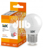 Лампа светодиодная LED 3вт E27 тепло-белый матовый шар ECO