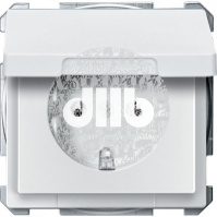 Розетка с заземлением Schuko 2P+E 16а 250В с крышкой