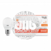 Лампа светодиодная LED 7Вт 230в, E27 теплый шар Gauss ПРОМО (3шт в упак)