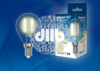 Лампа светодиодная LED 5вт 200-250В шар диммируемый 450Лм Е14 3000К Uniel Air филамент