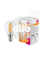 Лампа светодиодная LED 6Вт E14 CLP75 тепло-бел, Filament прозр.шар OSRAM