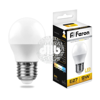 Лампа светодиодная LED 9вт Е27 теплый матовый шар