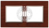 Рамка на 2 поста, дерево, Эра Elegance, вишня+шамп, 14-5302-08