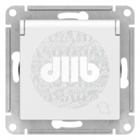 Розетка ATLASDESIGN с заземлением со шторками с крышкой 16А IP20 механизм белый