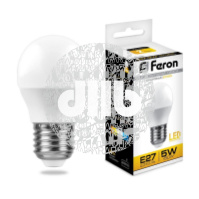 Лампа светодиодная LED 5вт Е27 теплый шар