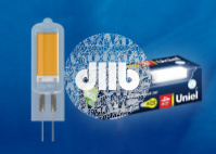 Лампа светодиодная прозрачная LED-JC-220/4W/4000K/G4/CL GLZ08TR Белый свет (4000К). Картон. ТМ Uniel