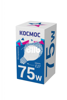 Лампа накаливания ЛОН 75вт А55 230в E27 матовая Космос